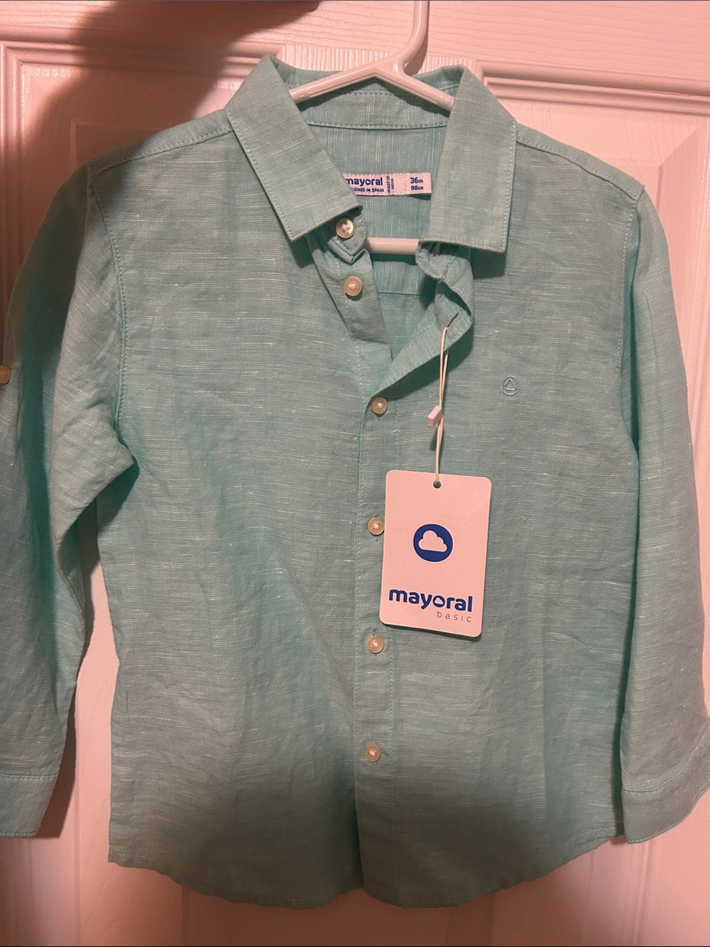 Mayoral Mint Green Long-Sleeve Button-Down Shirt